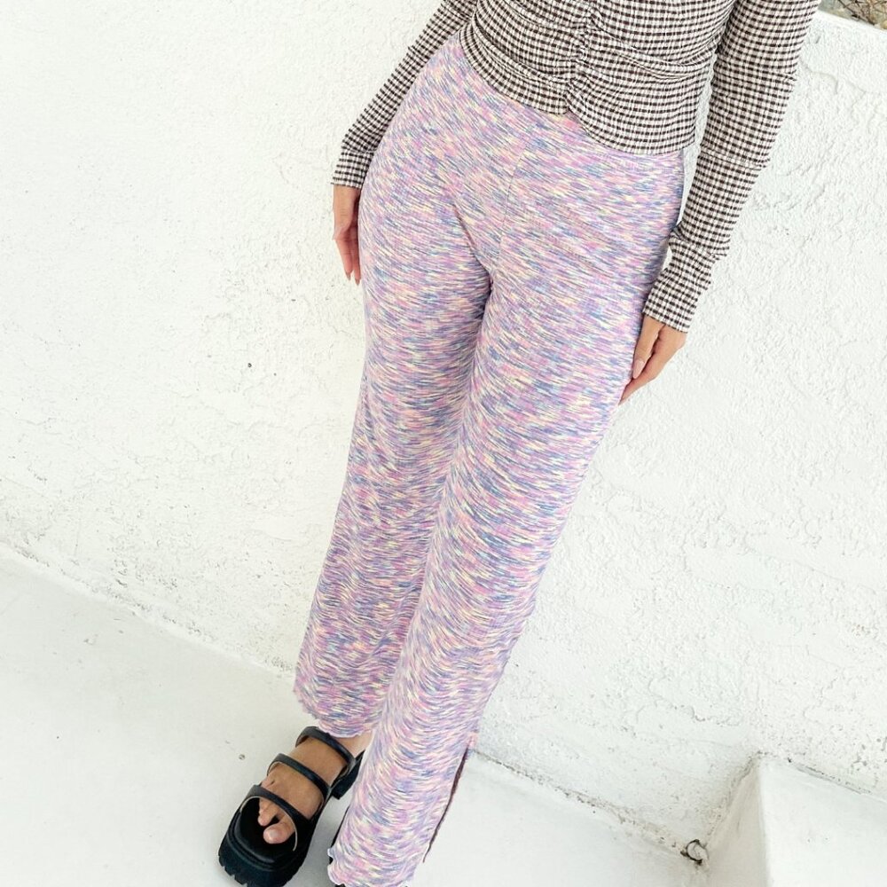 💙💖 NWT Lisa Says Gah Josie Ribbed Pants Berry Tones Cozycore Dopamine Lounge
